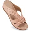 image:imageEcetana Sandals for Women Wedge Shoes Slip On Dressy Summer Comfortable Slides Sandals 2026 Casual Memory Foam Platform ShoesPink