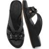 image:imageEcetana Sandals for Women Wedge Slides Dressy Summer Comfortable Memory Foam Slip on Casual Platform ShoesBlack