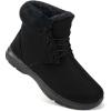 image:imageEcetana Winter Boots for Women Snow Warm Fur Lined Waterproof Ankle Booties Lace Up Non Slip Flat Comfortable Womens ShoesBlack
