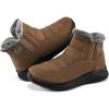 image:imageEcetana Womens Snow Boots Winter Shoes Ankle Booties Warm Fur Lined Waterproof NonSlip Boots for WomenKhaki