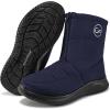 image:imageEcetana Womens Snow Boots for Winter Ankle Waterproof Booties with Fur Lined Warm Comfortable Shoes Anti Slip Outdoor Zipper BootsBlue