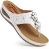 image:imageEcetana Womens Wedge Sandals Dressy 2026 Comfortable Casual Summer Flip Flops Walking Platform Slides ShoesBeige
