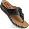 image:imageEcetana Womens Wedge Sandals Dressy 2026 Comfortable Casual Summer Flip Flops Walking Platform Slides ShoesBlack
