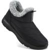 image:imageEcetana Womens Winter Boots Snow Shoes 2025 Waterproof Warm Fur Lined Booties Slip on Ankle Boots for WalkingBlack