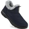 image:imageEcetana Womens Winter Boots Snow Shoes 2025 Waterproof Warm Fur Lined Booties Slip on Ankle Boots for WalkingBlue