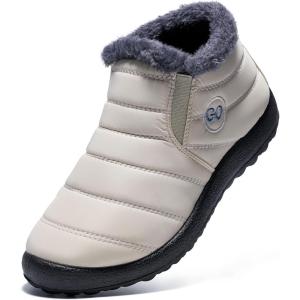 image:imageDUOYANGJIASHA Womens Snow Boots Winter Shoes Warm Fur Lined Ankle Booties Waterproof Comfortable Boots for WomenBeige