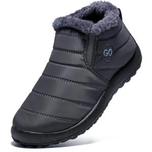 image:imageDUOYANGJIASHA Womens Snow Boots Winter Shoes Warm Fur Lined Ankle Booties Waterproof Comfortable Boots for WomenGrey