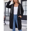 image:imageDUOYANGJIASHA Womens Zip Up Hoodies Long Fleece Sweatshirt with PocketsBlack