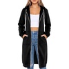 image:imageDUOYANGJIASHA Womens Zip Up Hoodies Long Fleece Sweatshirt with PocketsBlack