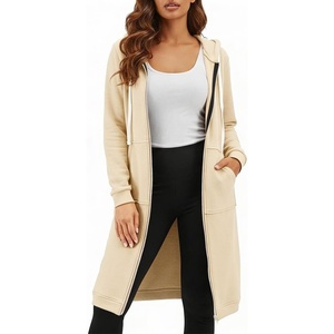image:imageDUOYANGJIASHA Womens Zip Up Hoodies Long Fleece Sweatshirt with PocketsApricot