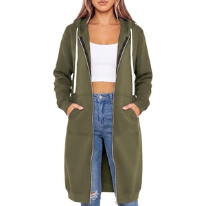 image:imageDUOYANGJIASHA Womens Zip Up Hoodies Long Fleece Sweatshirt with PocketsGreen