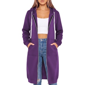 image:imageDUOYANGJIASHA Womens Zip Up Hoodies Long Fleece Sweatshirt with PocketsPurple